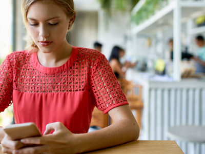 gen z woman on mobile