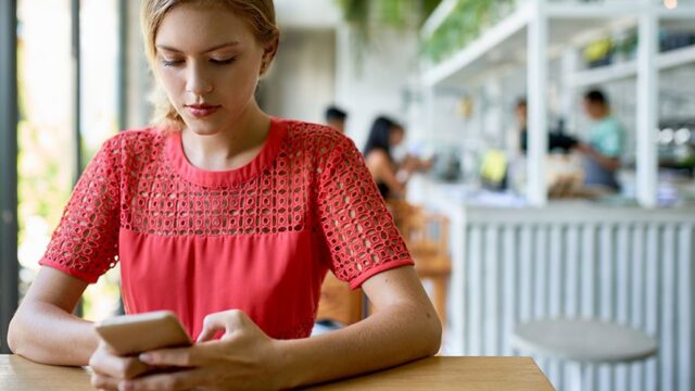 gen z woman on mobile