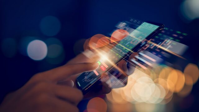researching data on smartphone