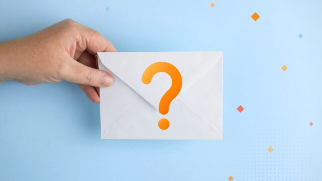 An email with a question mark on top