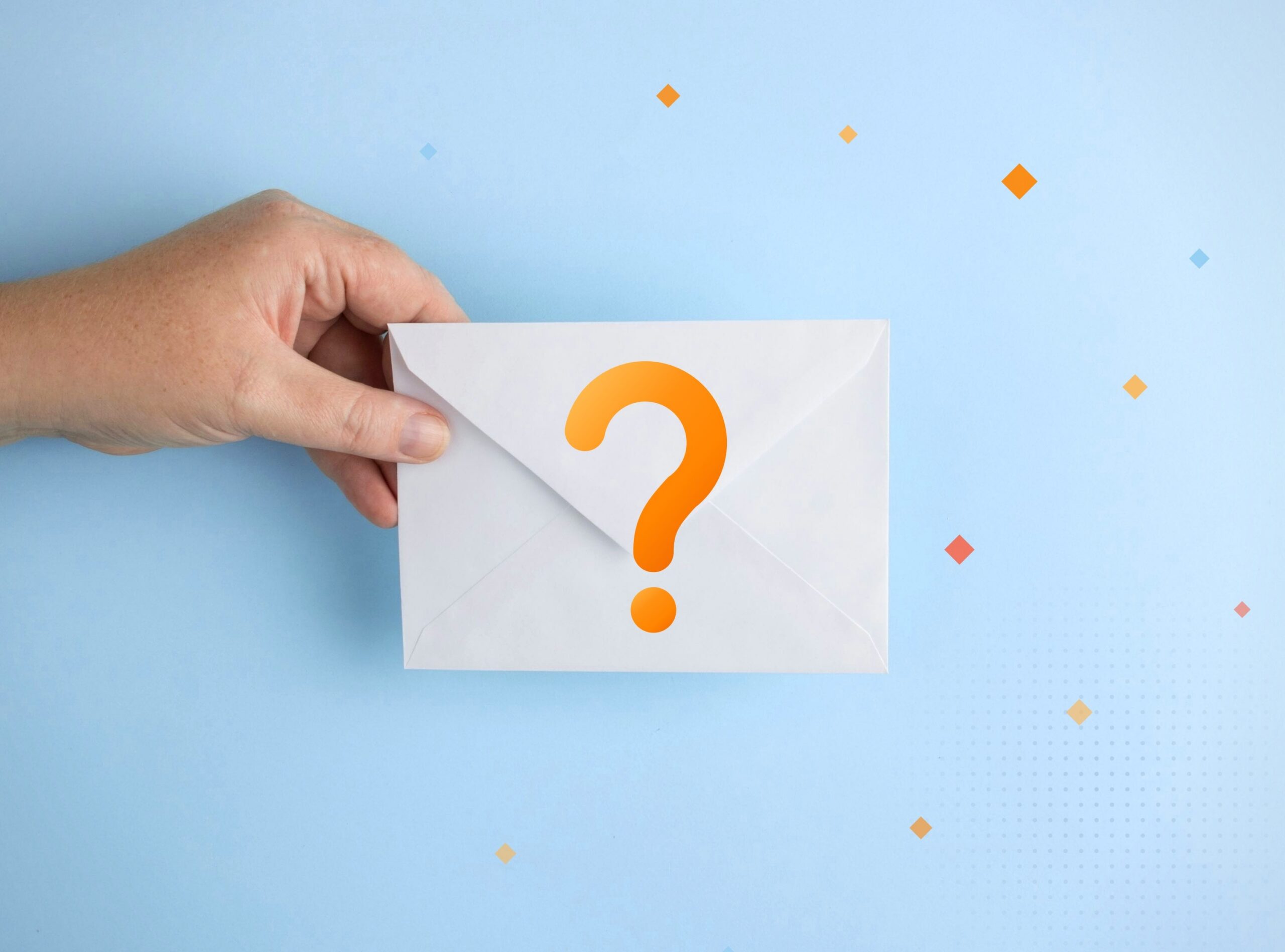 An email with a question mark on top